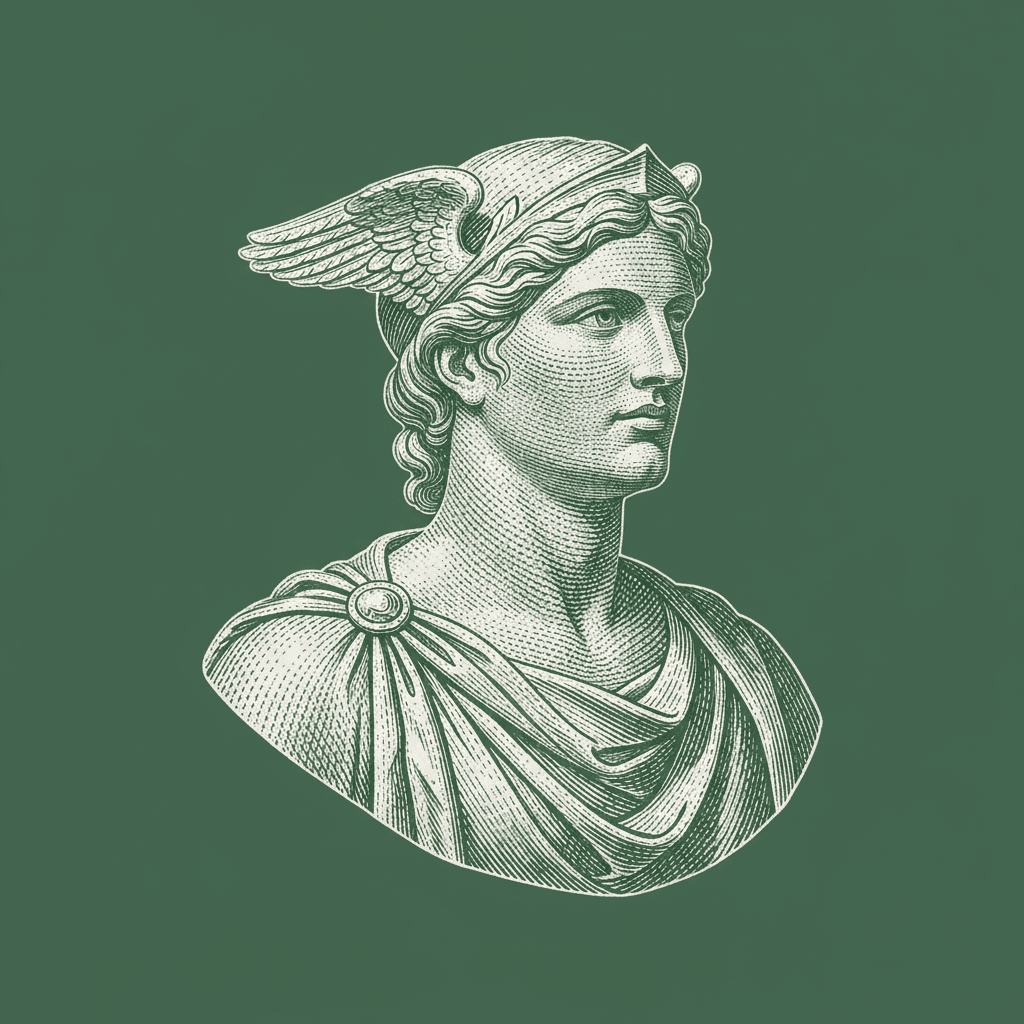 Gravura de Hermes, o mensageiro